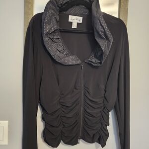 Joseph Ribkoff Black Polka Dot Lined Jacket